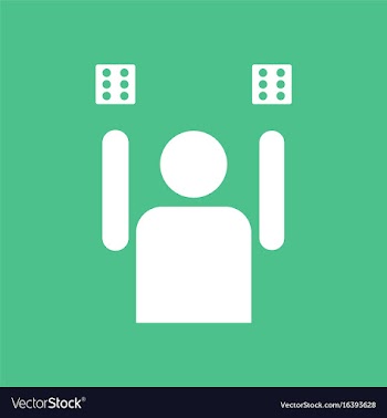 Icon dice and man silhouette vector image