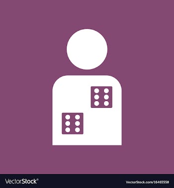 Icon dice in man silhouette vector image