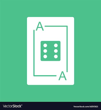 Icon dice on playing card vector image