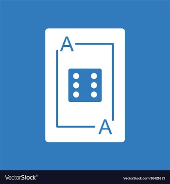 Icon dice on playing card vector image