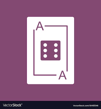 Icon dice on playing card vector image