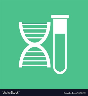 Icon dna with test tube vector image