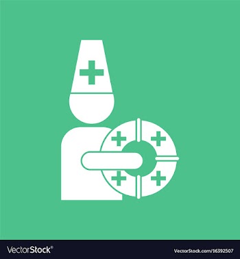 Icon doctor with lifebuoy vector image