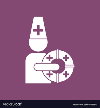 Icon doctor with lifebuoy vector image