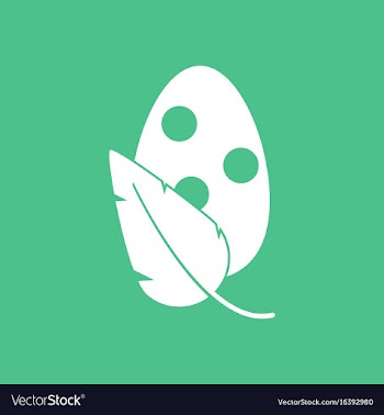 Icon egg and leaf vector image