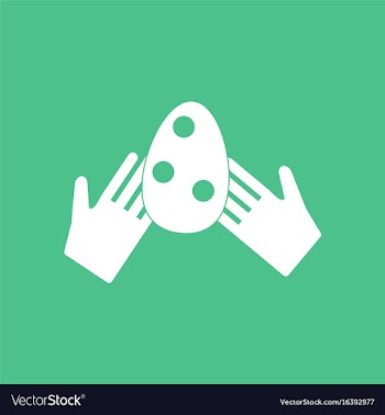 Icon egg in hands vector image