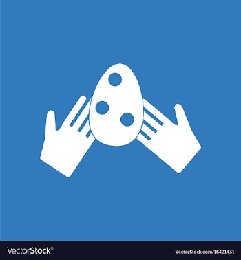 Icon egg in hands vector image