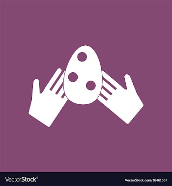 Icon egg in hands vector image
