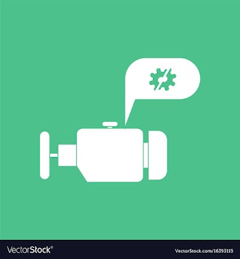 Icon engine and broken gear vector image