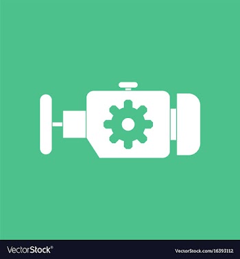 Icon engine and gear vector image