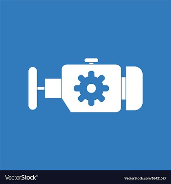 Icon engine and gear vector image