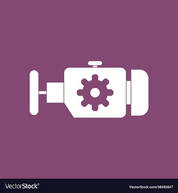 Icon engine and gear vector image