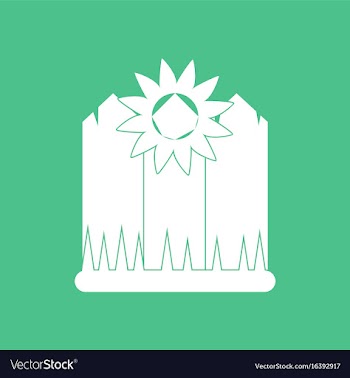 Icon fence and sunflowers vector image