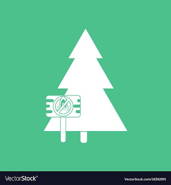 Icon fir-tree with plaque vector image