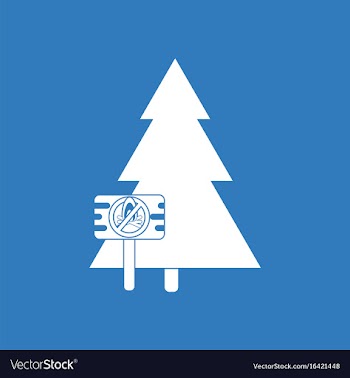 Icon fir-tree with plaque vector image