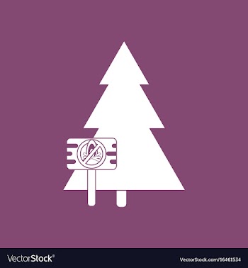Icon fir-tree with plaque vector image