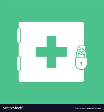 Icon first aid kit on lock vector image