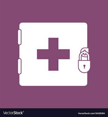 Icon first aid kit on lock vector image