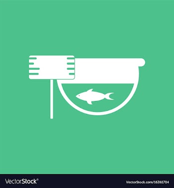 Icon fish in an aquarium vector image