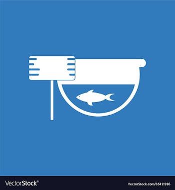 Icon fish in an aquarium vector image