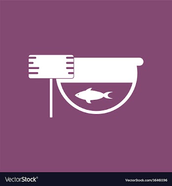 Icon fish in an aquarium vector image