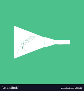 Icon flashlight and plant vector image