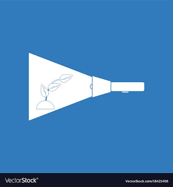 Icon flashlight and plant vector image