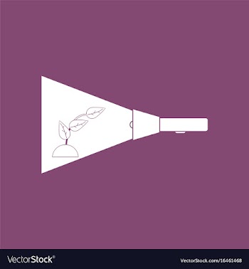 Icon flashlight and plant vector image