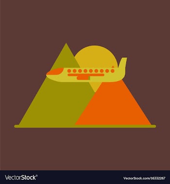 Icon flat design for airport plane in mountains vector image