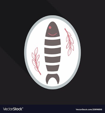 Icon flat tasty fish dinner flat cartoon design vector image