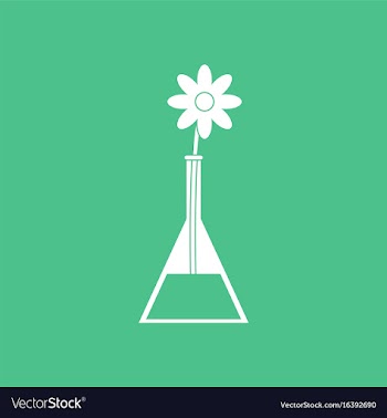 Icon flower in test tube vector image