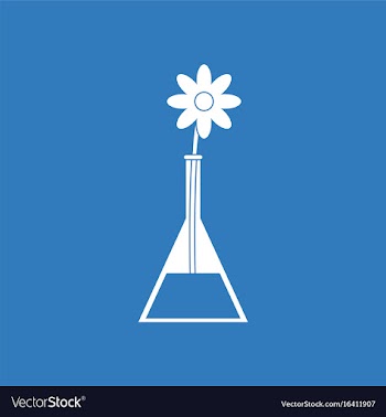 Icon flower in test tube vector image