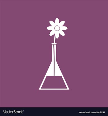 Icon flower in test tube vector image