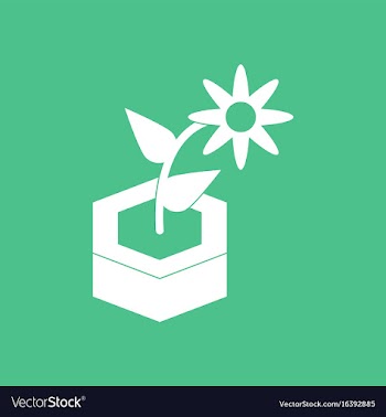 Icon flower in the ground vector image