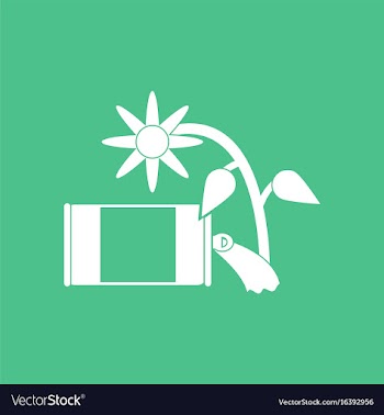 Icon flower in the ground vector image