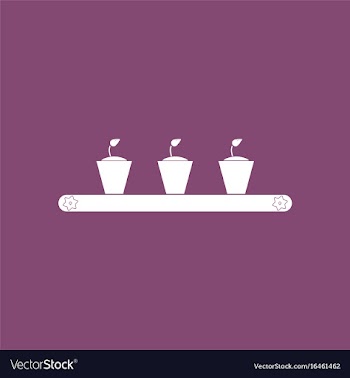 Icon flowerpots on shelf vector image