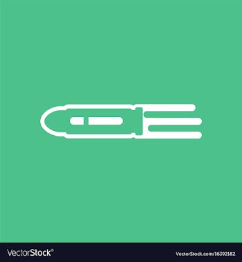Icon flying bullet with speed vector image