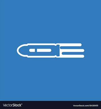 Icon flying bullet with speed vector image