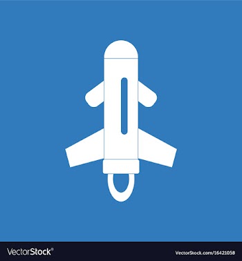 Icon flying rocket vector image