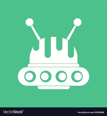 Icon flying saucer and antenna vector image