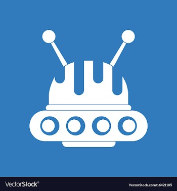 Icon flying saucer and antenna vector image
