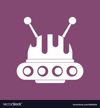 Icon flying saucer and antenna vector image