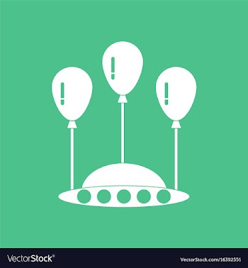 Icon flying saucer and balloons vector image