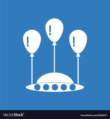 Icon flying saucer and balloons vector image