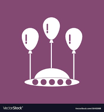Icon flying saucer and balloons vector image
