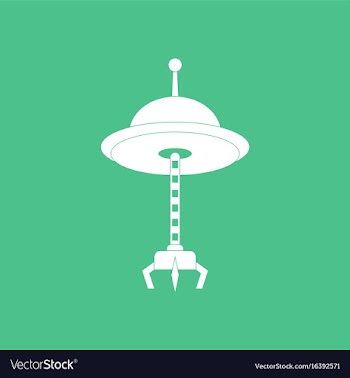 Icon flying saucer and crane vector image