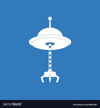 Icon flying saucer and crane vector image