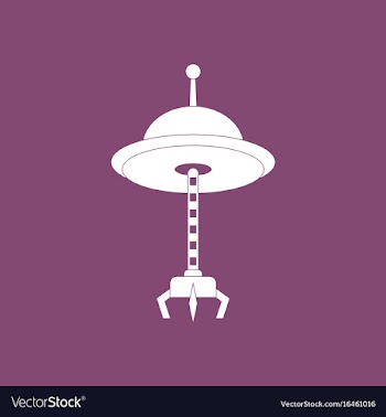 Icon flying saucer and crane vector image