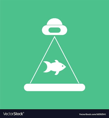 Icon flying saucer and fish vector image
