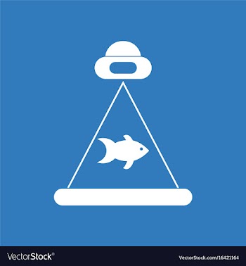 Icon flying saucer and fish vector image